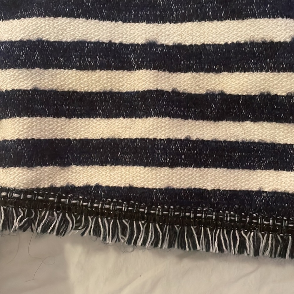 SONIA BY SONIA RYKIEL NAVY BLUE WHITE STRIPE ZIP BACK MINI SKIRT - Picture 3 of 3